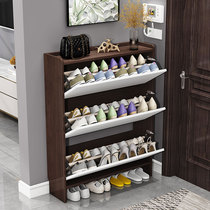 Solid Wood Shoe Cabinet Small Household Type Home Large Capacity Doorway Cabinet Ultra Slim Tipping Bucket Type Minimalist Entrance to Shoe Rack