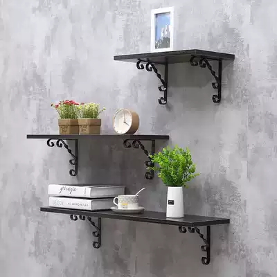 Wall shelf One-word partition Wall bookshelf Solid wood partition laminate decorative frame Wall wall hang-up box rack