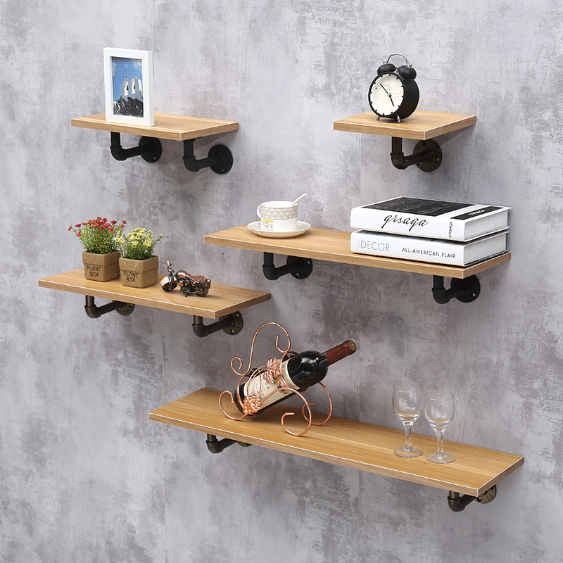 Iron Art Water Pipe Laminate Shelf Wall Shelf Wall Flower Racks Lined Partition Partition Wall Hanging Shelf