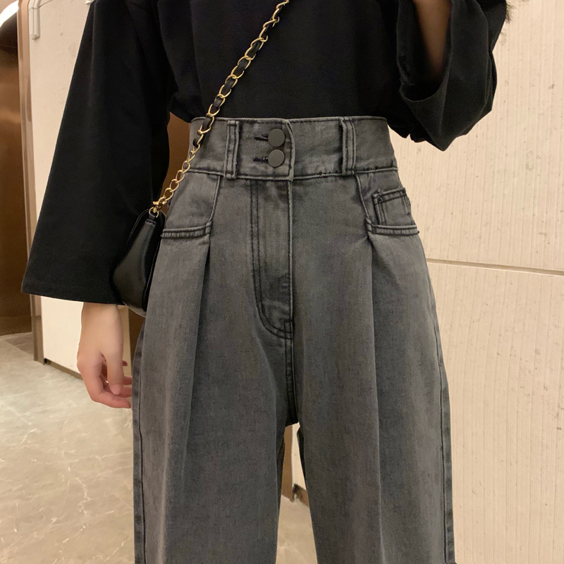 Pear-shaped body is also not afraid to close your eyes ~ Big and thin ice oxygen bar Summer thin Bull ZAI Old Daddy Woman Straight Drum