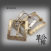 Japan imports brass gold sand 3 5cm belts buckle retro to make old silver color business casual needle buckle pants with head