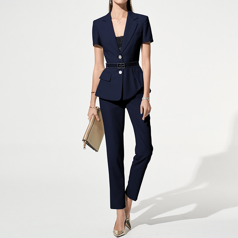 Career Suit Women's Summer Slim Fit Home Advisor Small Suit Jacket Short Sleeve Name Yuan Business Positive Dress Work Clothes