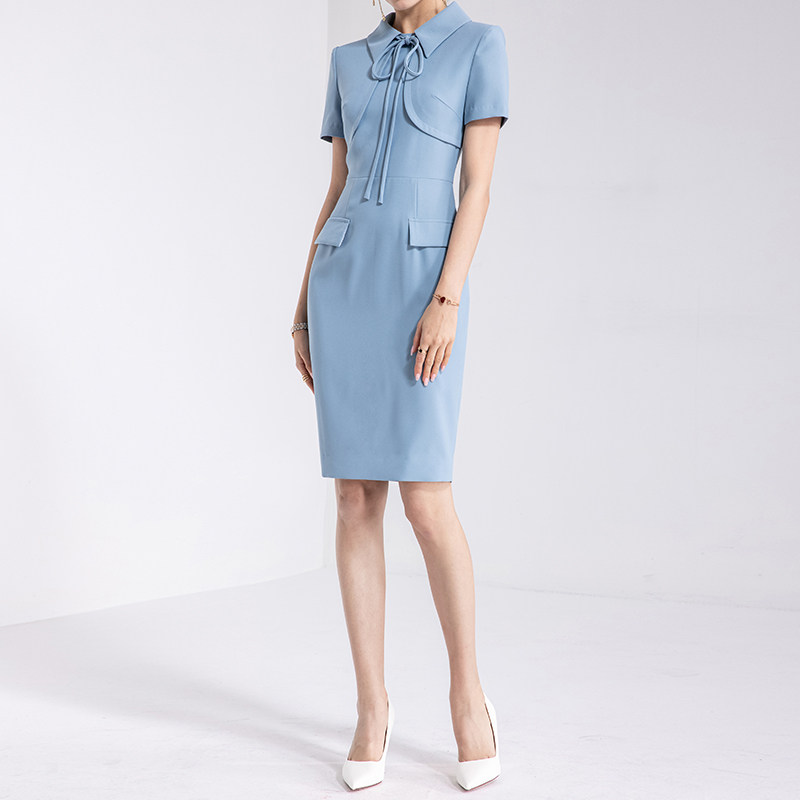 Summer Fashion Work Suit Workwear Woman Temperament Professional Suit New Short Sleeve Foreign Dress Front Office Work ol