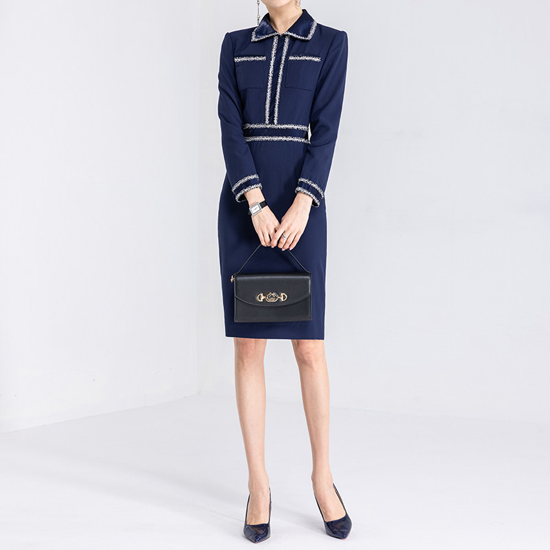 Fashion Jacket Skirt Woman Autumn Workplace Positive Dress Commuter Tooling Foreign Dress Suit Front Temperament work Sol