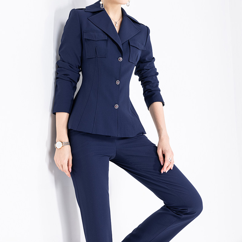 Career Suit Woman Fashion Temperament Suit Hotel Front Office Work Clothes Long Sleeve Sample House Display Center Jewelry Store Tooling Positive Dress