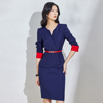 Fashion Professional Dress Suit Woman Temperament Autumn Workplace Work Suits Beauty Salon Jewellery Shop Foreign Air Work Suit Dress