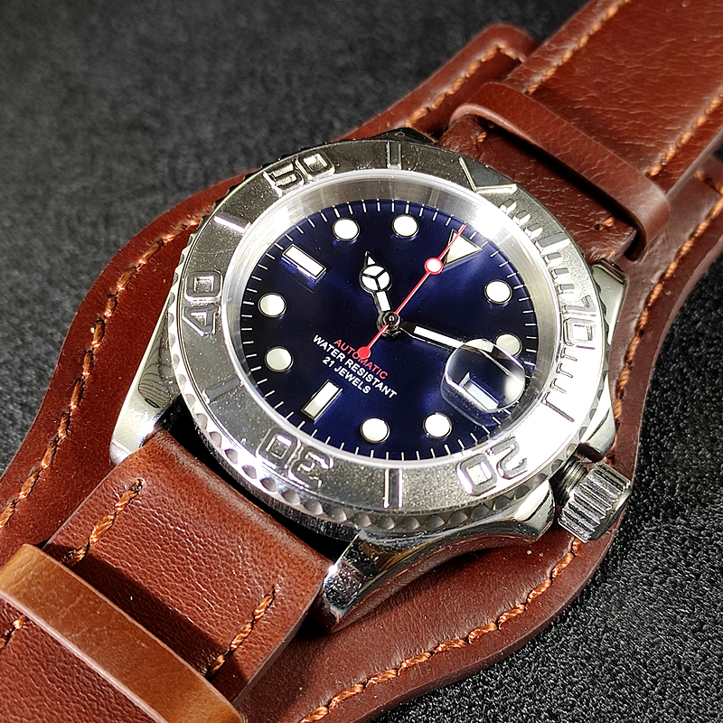 Vakuy Automatic Mechanical Watch with Calendar, Yacht-Style, Miyota Movement 8215, Waterproof, Fashionable, Luminous, Leather Strap for Men Vakuy Automatic Mechanical Watch with Calendar, Yacht-Style, Miyota Movement 8215, Waterproof, Fashionable, Luminous, Leather Strap for Men