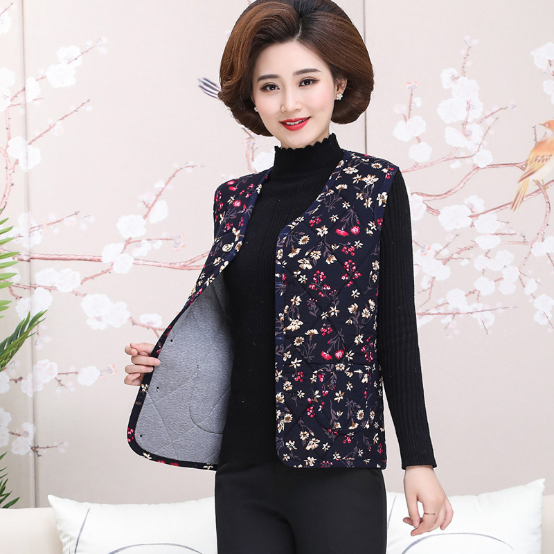 Camel Horse Chia Woman Middle-aged elderly Short Warm Vest Mom Loaded with Thickened Cotton Kan Shoulder old Grandmother Horse clip
