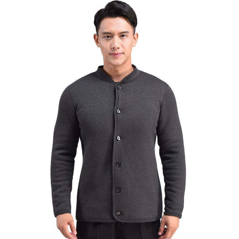 Autumn Winter Middle Aged Cotton Jersey Masculinin cotton padded jacket Gattening liner warm clothes Dad jacket mid-thickness close-fitting cotton clothing