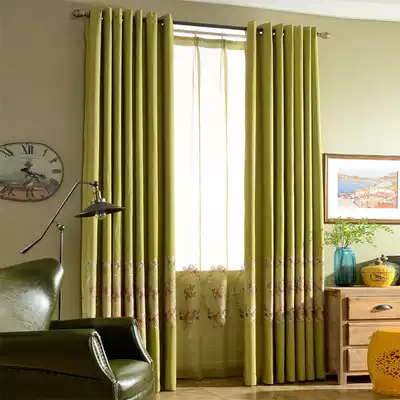 Korean blackout curtains pastoral cotton linen custom curtains bedroom curtains living room balcony embroidered blackout finished curtains