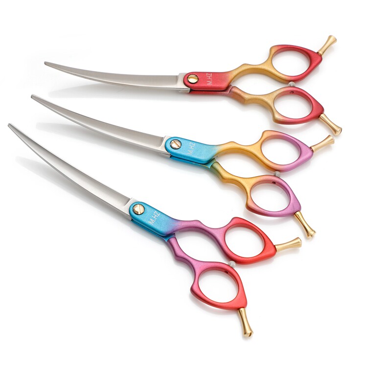 Fur children pet scissors Professional bending scissors 6 inch 65 inch dog scissors Hair trimmer beautician shearing fine scissors