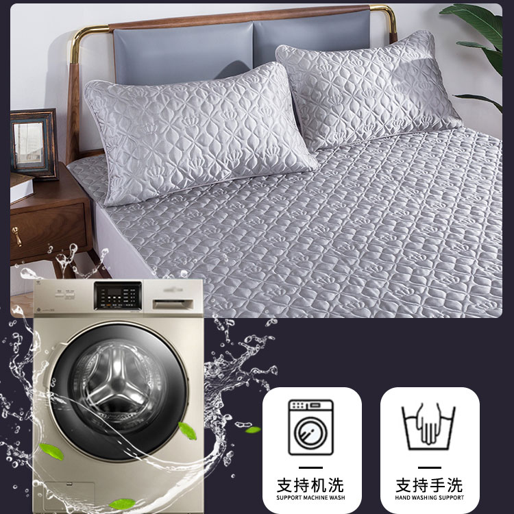 Giường ngủ bằng vải bông băng với giường mat Simmons nệm bọc màu nâu pad đặt nệm cao su đặt bộ chăn ga gối bông - Trang bị Covers Ga phủ giường Everon