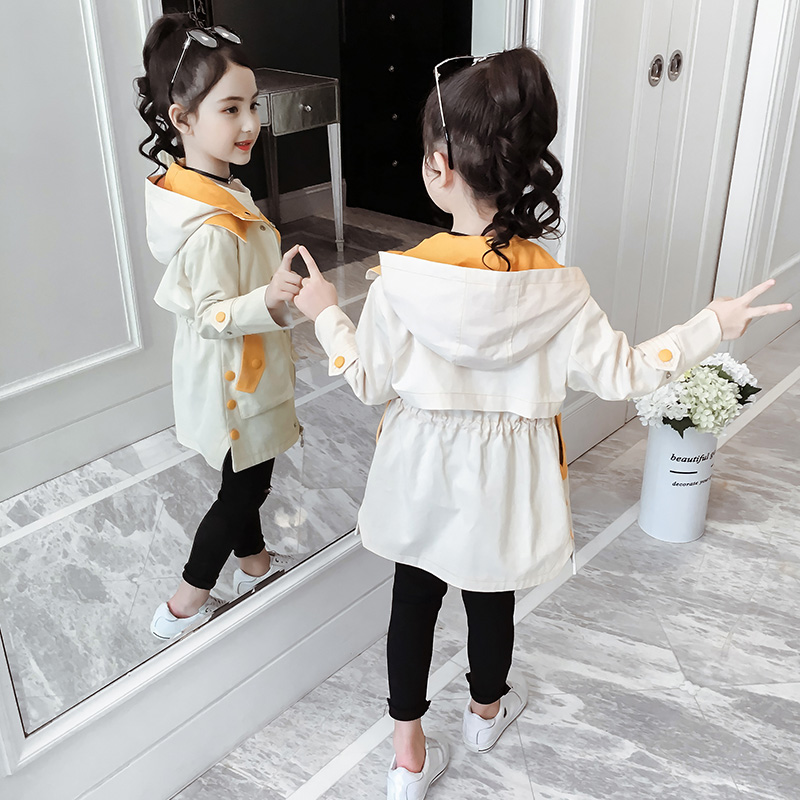 áo khoác Girls slong 2020 mới phiên bản Hàn Quốc của áo gió phong cách mùa thu váy cô gái 10 tuổi vào mùa xuân và mùa thu của trẻ em.