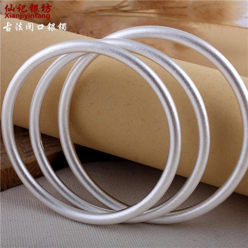 999 sterling silver ancient heritage bracelet women's handmade matte surface closed heart antique design niche net red models