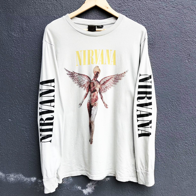 2025 Autumn/Winter Nirvana Kurt Cobain Heavyweight Long Sleeve American Retro Casual Rock Punk Long Sleeve T-Shirt