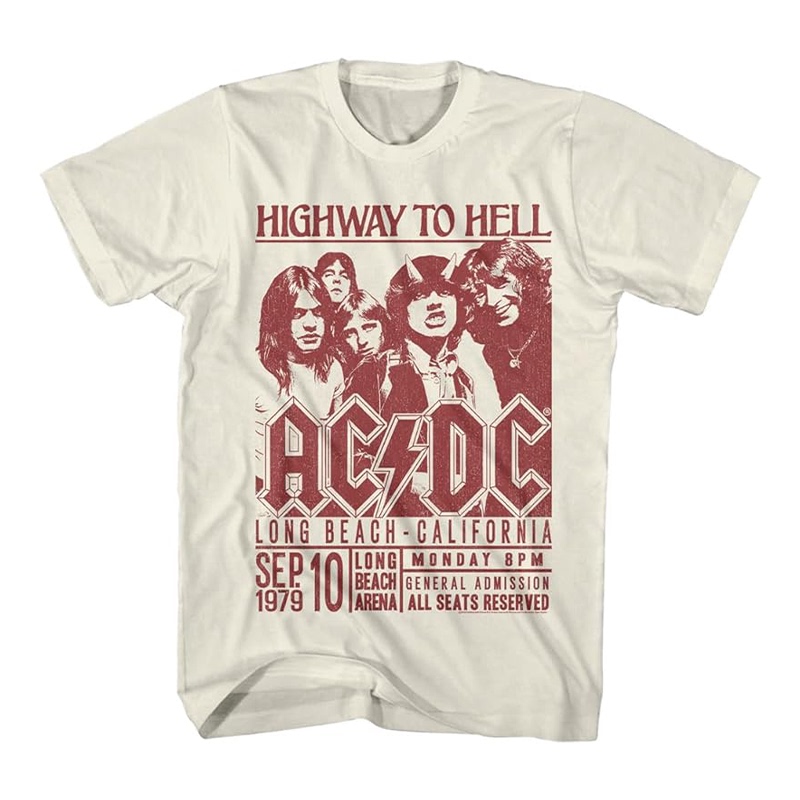 2024 New Acdc Band Metal Rock Mens t Shirt Men's Cotton Rock Heavyweight T-Shirt Short Sleeve