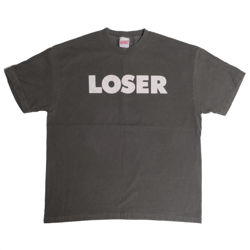 American Sub Pop Rock Label Loser Letter Print American-Style Light Wash Vintage Short-Sleeve T-Shirt