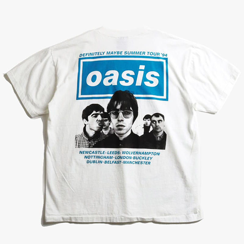 Oasis Oasis Band Rock T-Shirt Retro Punk Short-Sleeved Men's and Women's Pure Cotton Summer Short-Sleeved