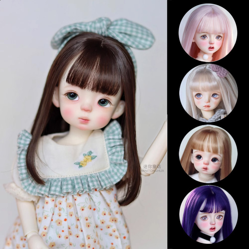 Small Pine Cone, Air Bangs, Pear Blossom Wig, Bjd Doll 3/4/6 Scale, High-Temperature Fiber Bob Haircut, Mini Fairy Tale