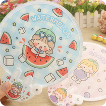 Cartoon fan Japanese folding Small Group fan student mini portable portable cute girl heart cloth cute folding fan