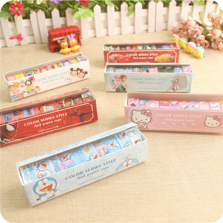 Cartoon and paper tape Ding Dong Hello Kitty cute student hand account adhesive paper DIY tool paper day notes decoration stickers