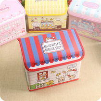 Korean cartoon PU leather storage box Cute Melody girl desktop finishing box foldable cosmetics storage box