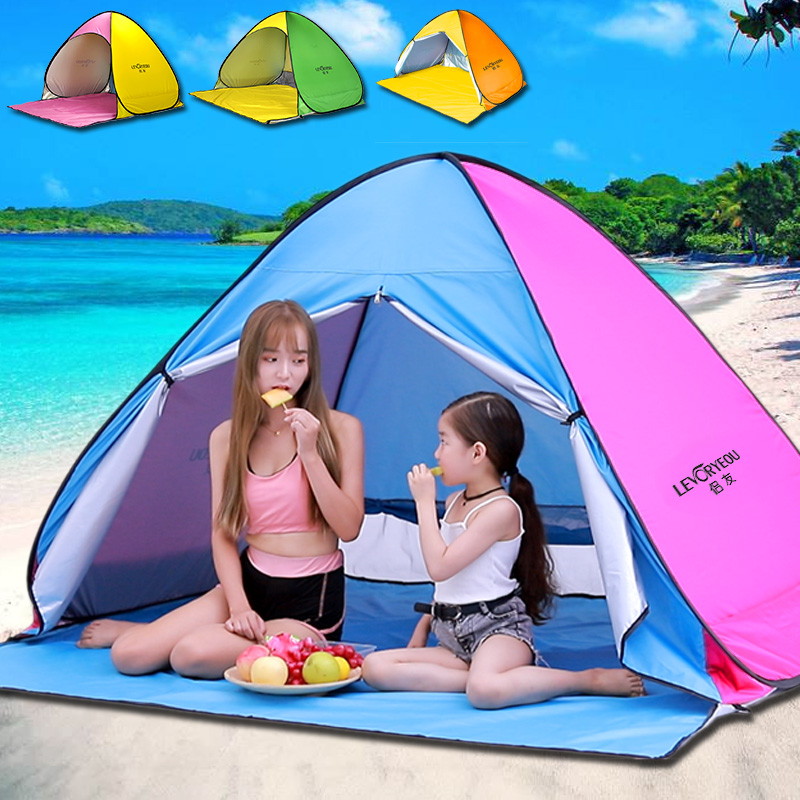Outdoor beach tent Quick open portable seaside sunscreen rainproof simple children's tent folding small automatic household