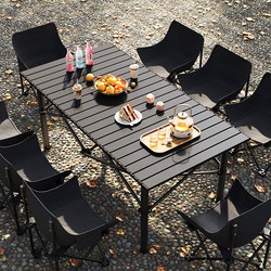 Outdoor Foldable Table Camping Picnic Table and Chair Portable Egg Roll Table Full Set of Equipment Rectangular Night Market Stall Table