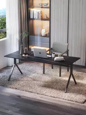 Nordic rock board desk Household simple computer desk Black modern bedroom study computer storage writing desk