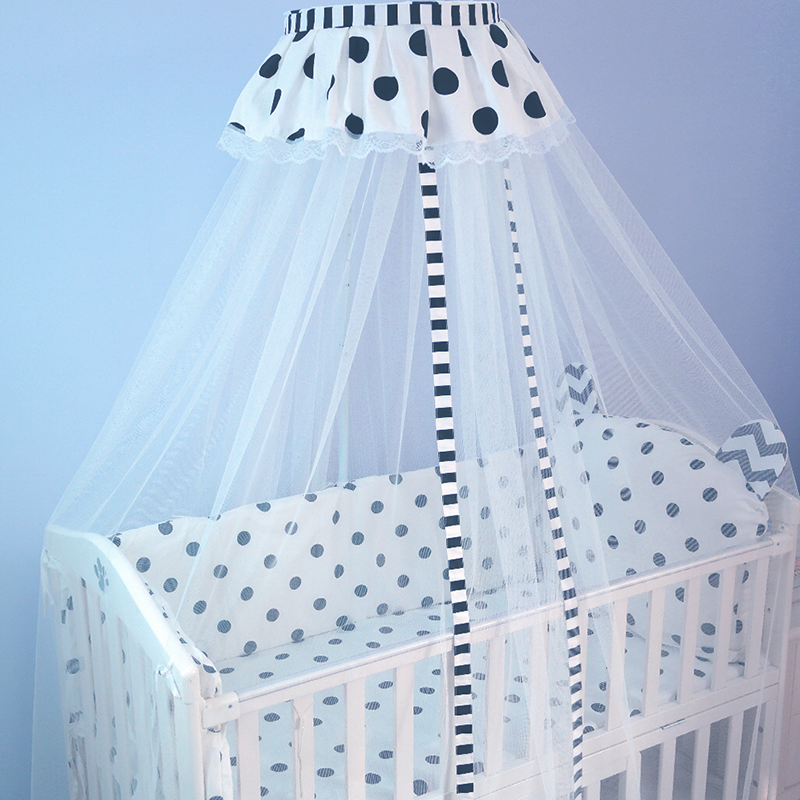 Crib multifunction mosquito nets Children's web yarn anti-bug light shading bed curtain wind-proof pure cotton cloth curtain all-cotton bed with supplies