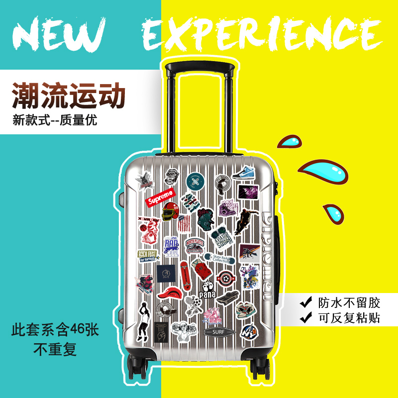Sport Suitcase Stickler Stickler Stickers suitcase stickers Male Guitar Mobile Phone Computer Pull-Lever Box Personality Notebook Box Skateboard Wall Stickup Trend Safety Helmet Luggage Fridge Decoration Diy