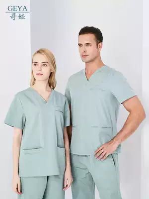 Hand wash clothes doctor surgery nurse brush hands two piece set T C blend thin men and women short sleeve oral brush suit