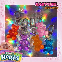 Bear your gummy ins food play fun bag pendant transparent colorful gummy girl keychain hand work