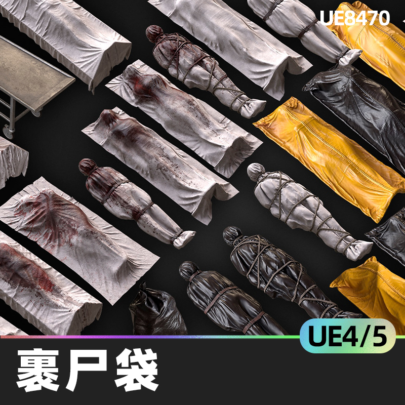 Bodybags Body Bag 4.27 Unreal Engine Ue5 Low-Poly 3D Model Prop Garbage  Body