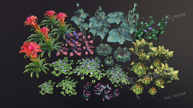 图片[12]-Fantasy plant奇幻幻想植物花朵绿色植被游戏资产道具UE4虚幻引擎-cg男孩