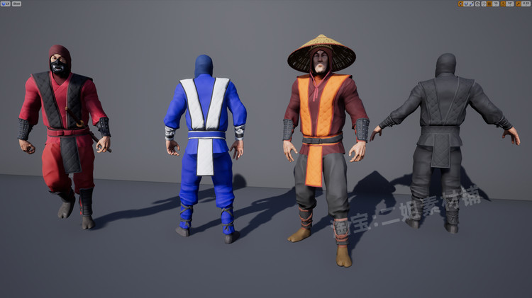 图片[4]-Ninja Warrior忍者武士低聚模块化护腕面具腿甲腰带剑游戏角色UE5-cg男孩