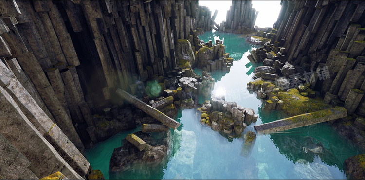 图片[25]-Basalt Columns and Rocks 21 Types AssetKit PBR岩柱UE5虚幻5.1-cg男孩