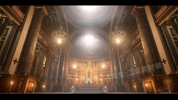 图片[4]-Church Cathedral Interior Environment大教堂内部环境UE4建筑-cg男孩