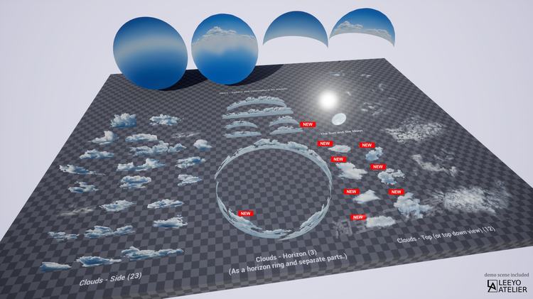 图片[6]-Clouds Skies 4.26-5.2 UE4虚幻UE5立体云朵天空纹理360度全景图-cg男孩