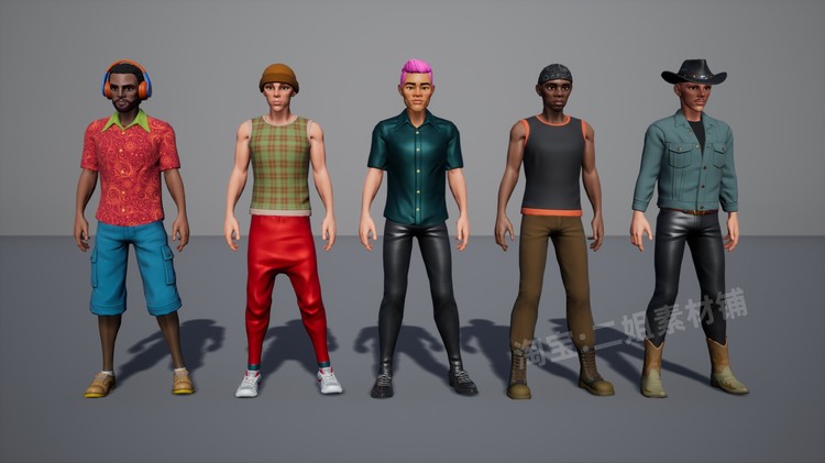 图片[12]-Subculture Guy卡通程式化人物角色服装头部发型面部UE4虚幻5道具-cg男孩