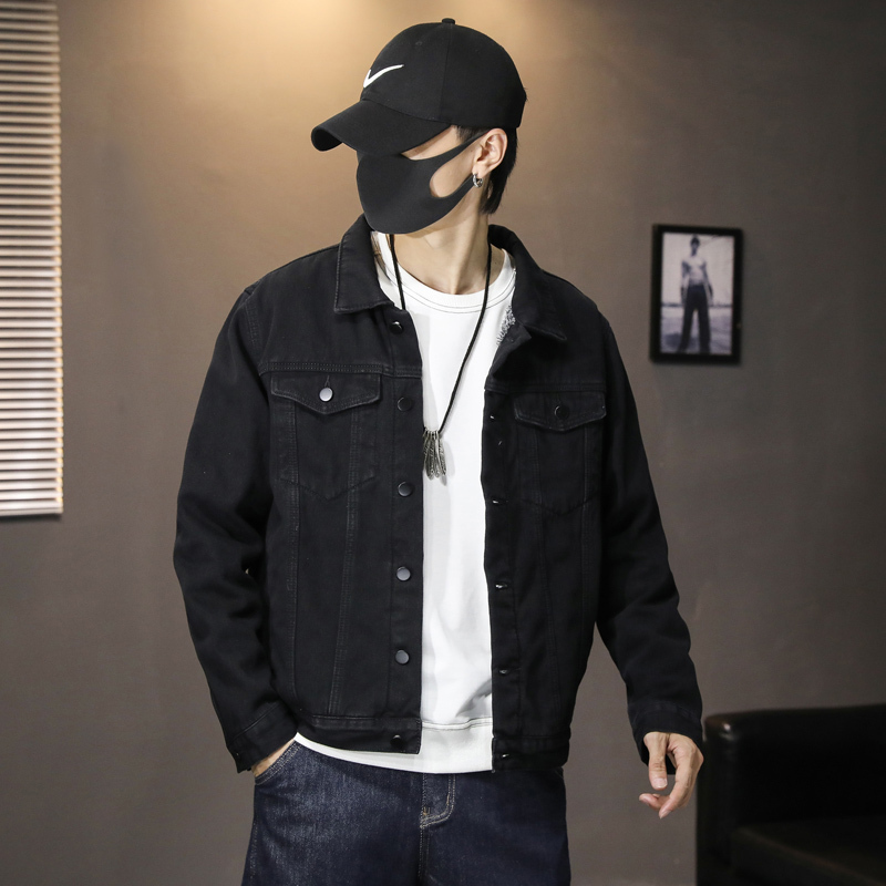 Small Size Men's Clothing for Short Men, New Spring and Autumn Fashion Trendy Brand Denim Jacket, Men's Autumn and Winter Casual Slim Fit Jacket