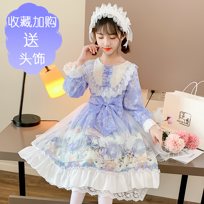 Girls Princess dress Western style super fairy Lolita Lolita Children's dress Autumn girl Lolita student