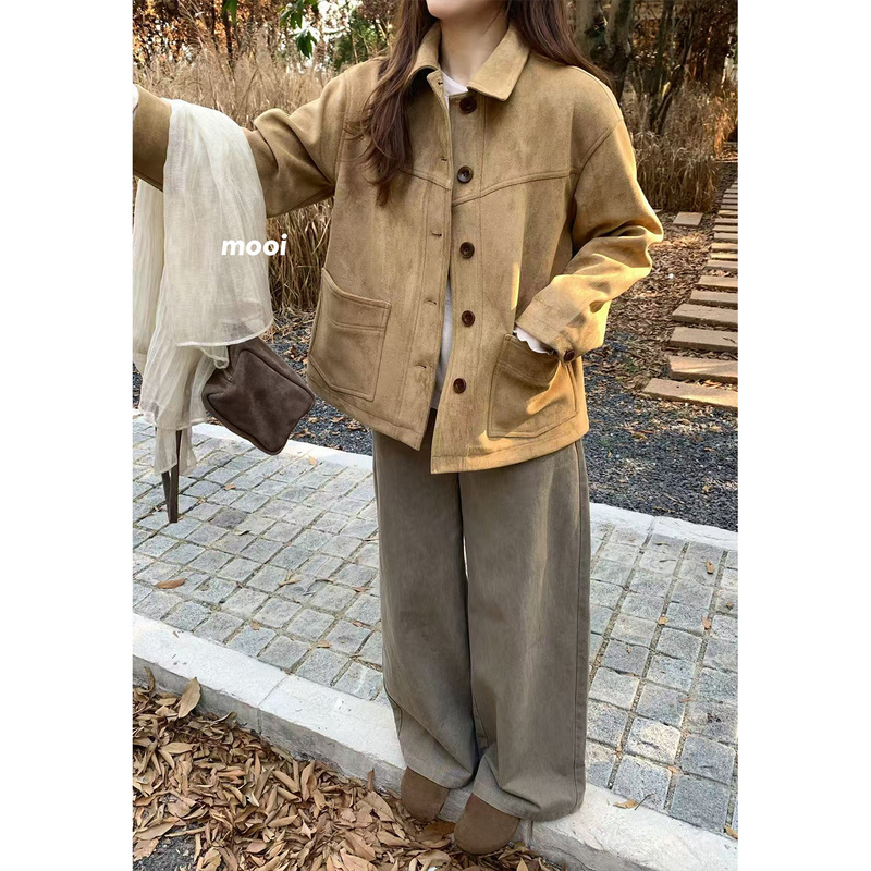 See You Again Cheers Tuscany American Retro Lapel Collar 2026 Autumn New High-End Loose Jacket