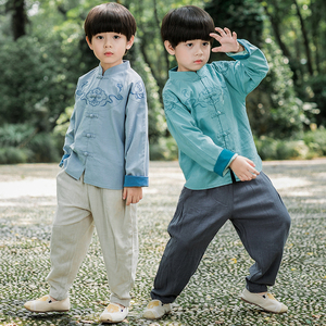 Boys Tang Suit for Kids Hanfu boys and children's Tang clothing season Chinese style children's clothes Chinese ancient clothes baby children's Retro national spring clothes