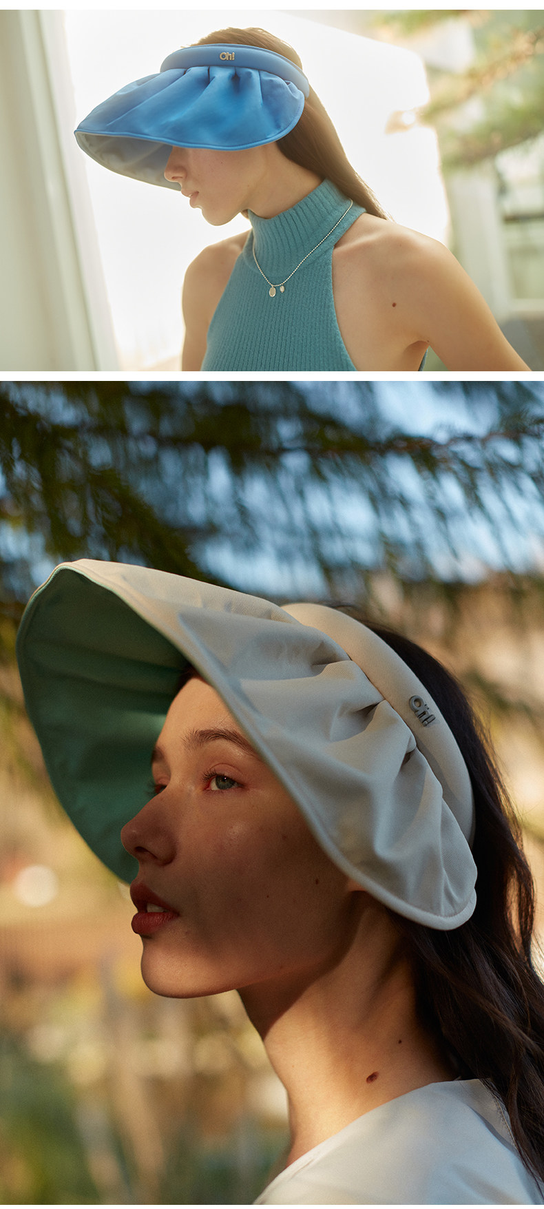 【中国直邮】Ohsunny 贝壳防晒帽 箍帽两用UPF50+(浅沥灰)
