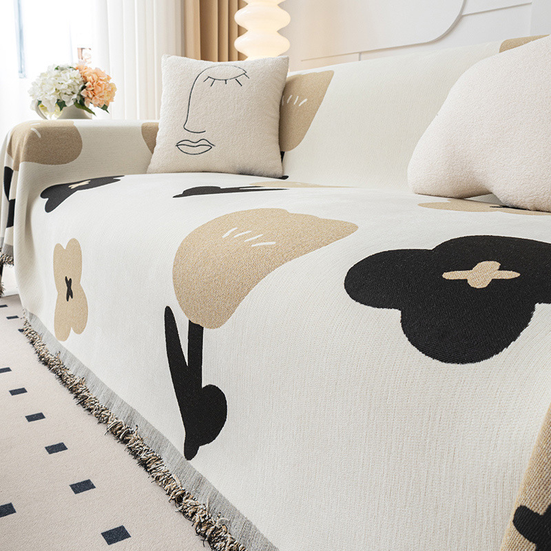 Простая диванная подушка из синели four seasons универсальная защита от ветра, нескользящая, защищающая от кошачьих царапин, цельный чехол для диванного полотенца 