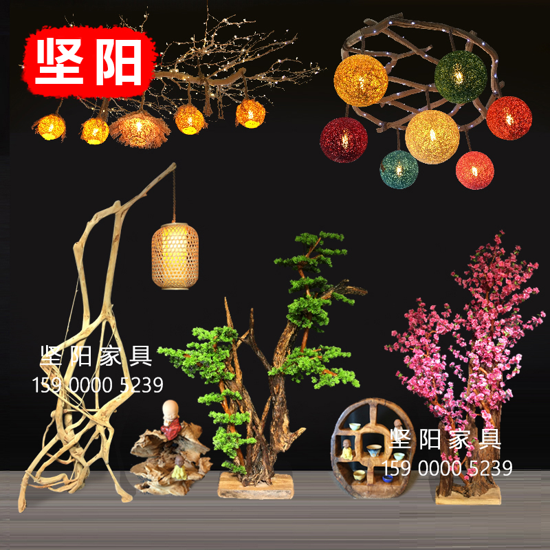 Cliff Burn light root carving lamp frame log table lamp wood carving tree root floor lamp hanging lamp natural with shape twigs wood swaying pieces