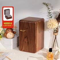 Liangbai chilled jewelry box black walnut solid wood refrigerator necklace jewelry storage box exquisite retro wedding gift