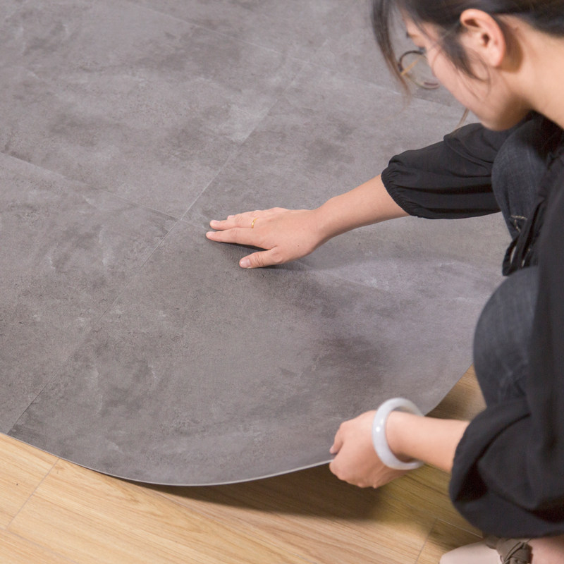 5㎡pvc floor tile sticker waterproof wear-resistant self-adhesive plastic floor leather imitation tile cement floor sticker ins net red