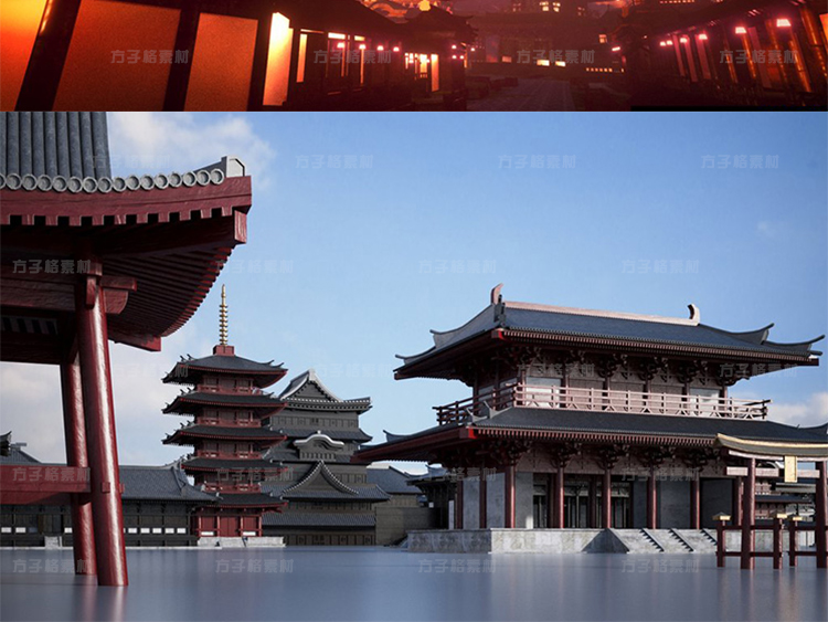 图片[2]-幕府时代日本宝塔寺庙等东方哲学建筑场景3D模型 Kitbash3D – Edo Japan c4d/blender/fbx/obj  K026-cg男孩